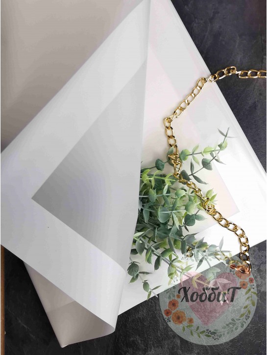 Пленка для цветов матовая с декоративным краем 58*58см (белый), ОСТАТОК 2 листа